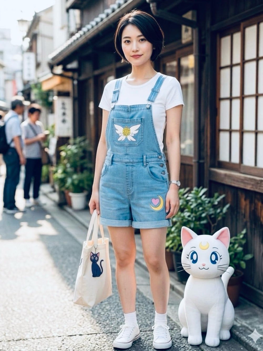 Light Blue Sailor Moon Short Overalls